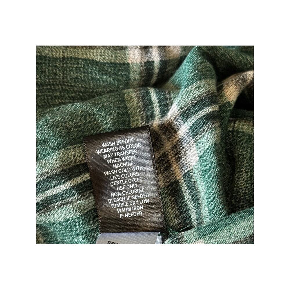 Torrid Oversized Kimono Shirt Asher Stripe Impatiens Green Pink Plaid 1 1X Gauze - Picture 8 of 8